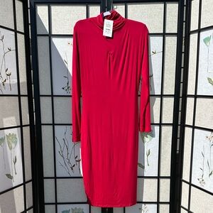 Sexymodest Brigette Brianna Harmony Elegant Long Sleeve Magenta Dress